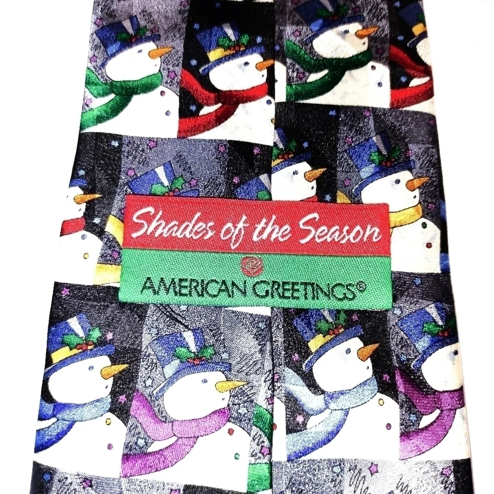 American Greetings Shades of the season neck tie snow man